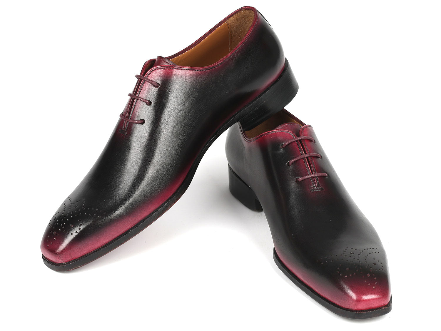Paul Parkman Black & Red Men's Oxford Shoes (ID#KR254-01-83) EU 46 - US 12 / 12.5 Paul Parkman Black & Red Men's Oxford Shoes (ID#KR254-01-83) EU 46 - US 12 / 12.5
