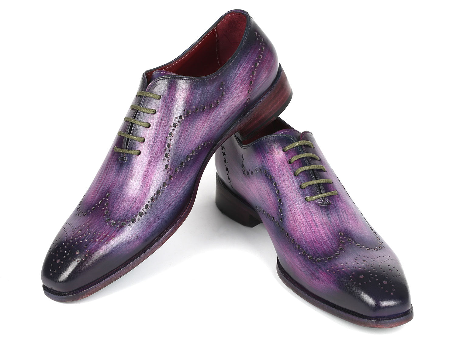 mens purple dress shoes Paul Parkman Men's Wingtip Oxfords Purple (ID#741-PUR) EU 43