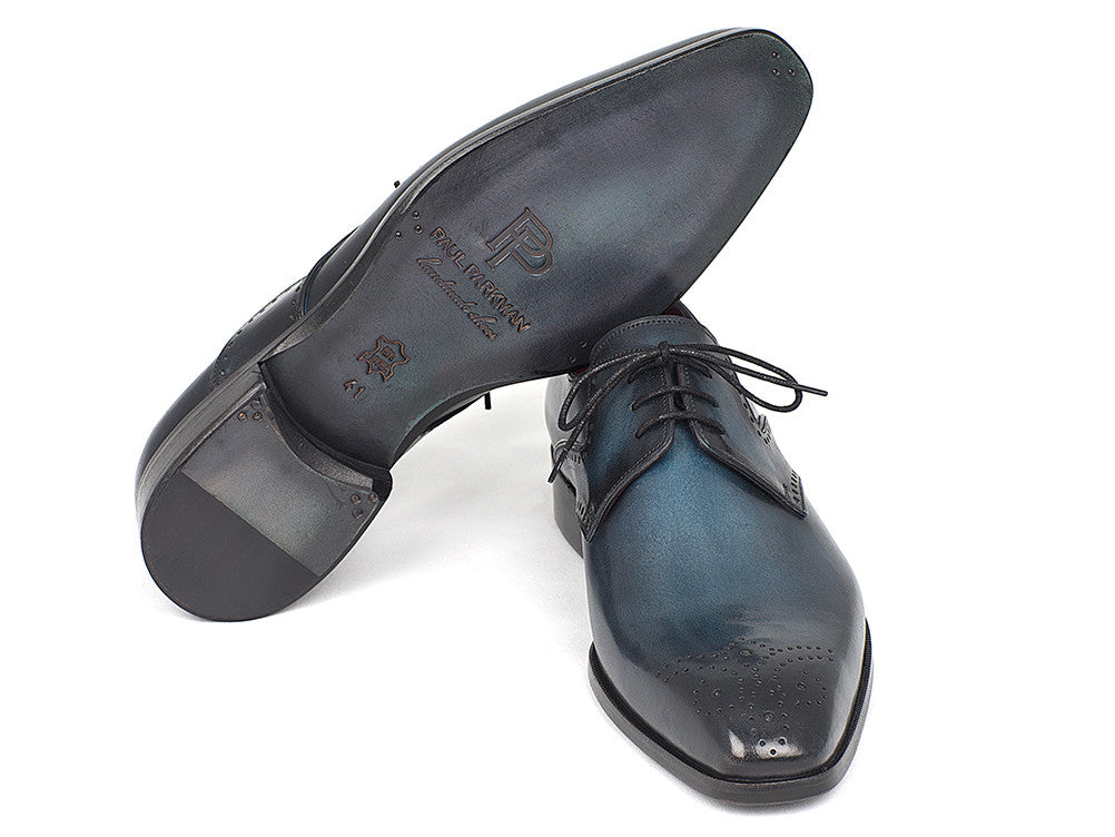 Paul Parkman Men's Navy & Blue Medallion Toe Derby Shoes (ID#6584-NAVY) EU 41 - US 8 / 8.5 Paul Parkman Men's Navy & Blue Medallion Toe Derby Shoes (ID#6584-NAVY) EU 41 - US 8 / 8.5