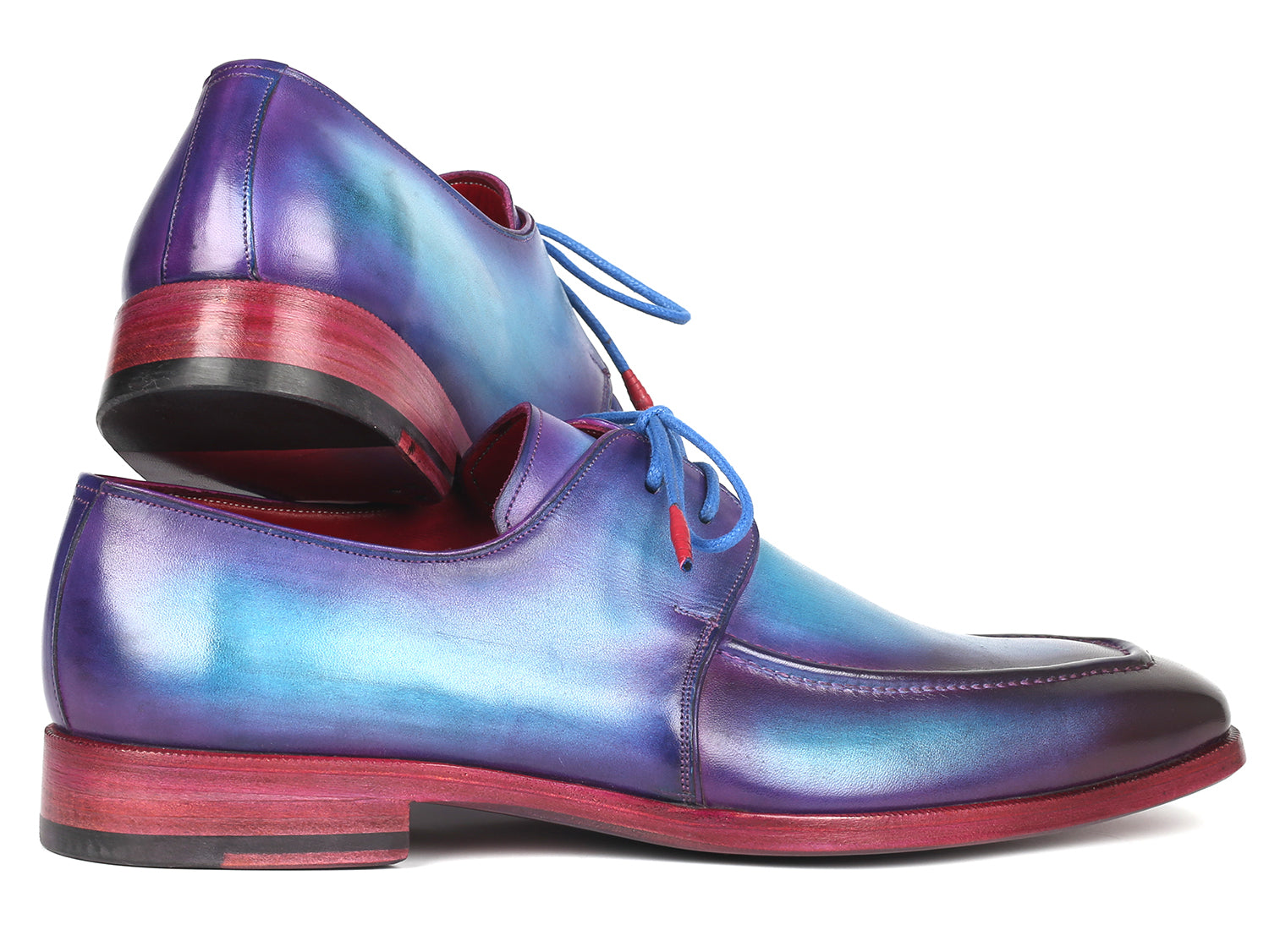 Paul Parkman Men's Turquoise & Purple Apron Derby Shoes (ID#23SX84) PAUL PARKMAN Handmade Shoes Paul Parkman Men's Turquoise & Purple Apron Derby Shoes (ID#23SX84) PAUL PARKMAN Handmade Shoes