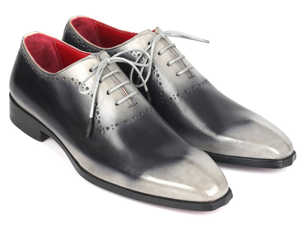 Paul Parkman Men's Gray Hand-Painted Oxfords (ID#AG445GRY)