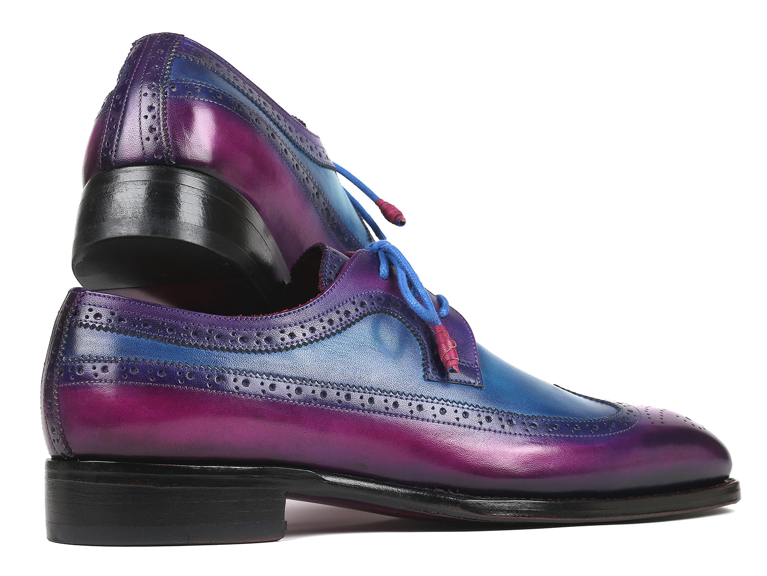 Paul Parkman Goodyear Welted Wingtip Derby Shoes Purple & Blue (ID#511V63) EU 43 - US 9.5 / 10 Paul Parkman Goodyear Welted Wingtip Derby Shoes Purple & Blue (ID#511V63) EU 43 - US 9.5 / 10