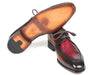 Paul Parkman Brown & Bordeaux Dual Tone Apron Derby Shoes (ID#33BB12)