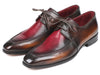 Paul Parkman Brown & Bordeaux Dual Tone Apron Derby Shoes (ID#33BB12)