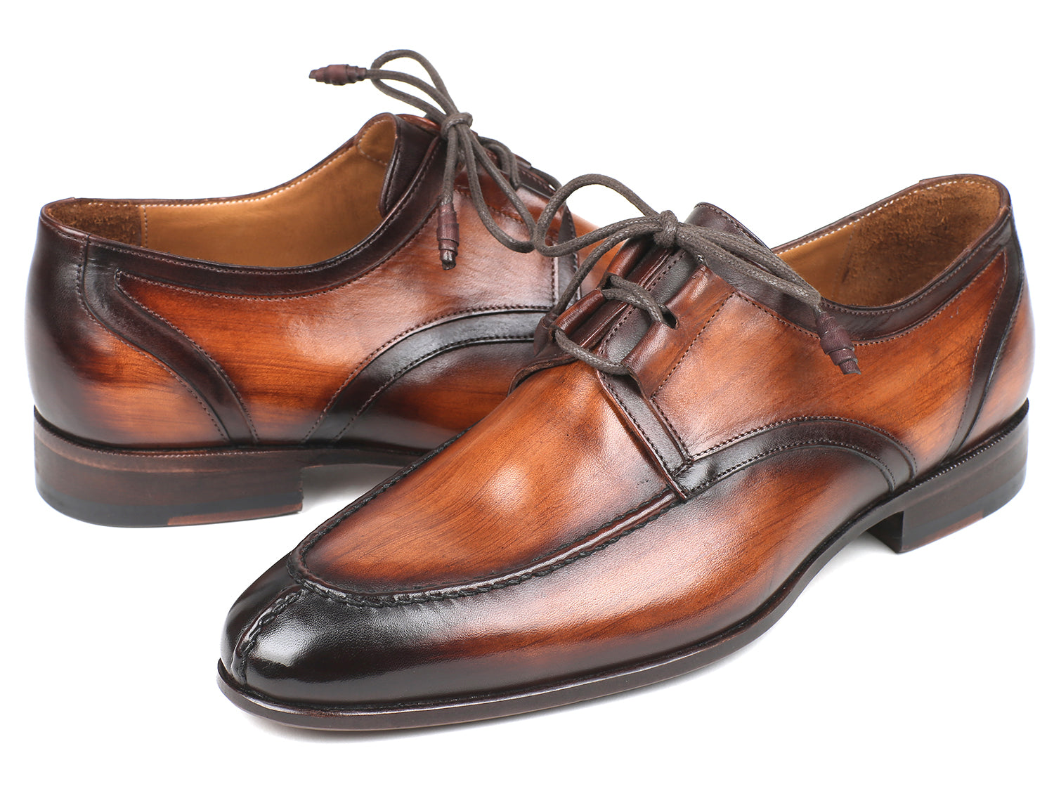 Paul Parkman Ghillie Lacing Brown Burnished Dress Shoes (ID#GU567BRW) EU 42 - US 9 / 9.5 Paul Parkman Ghillie Lacing Brown Burnished Dress Shoes (ID#GU567BRW) EU 42 - US 9 / 9.5