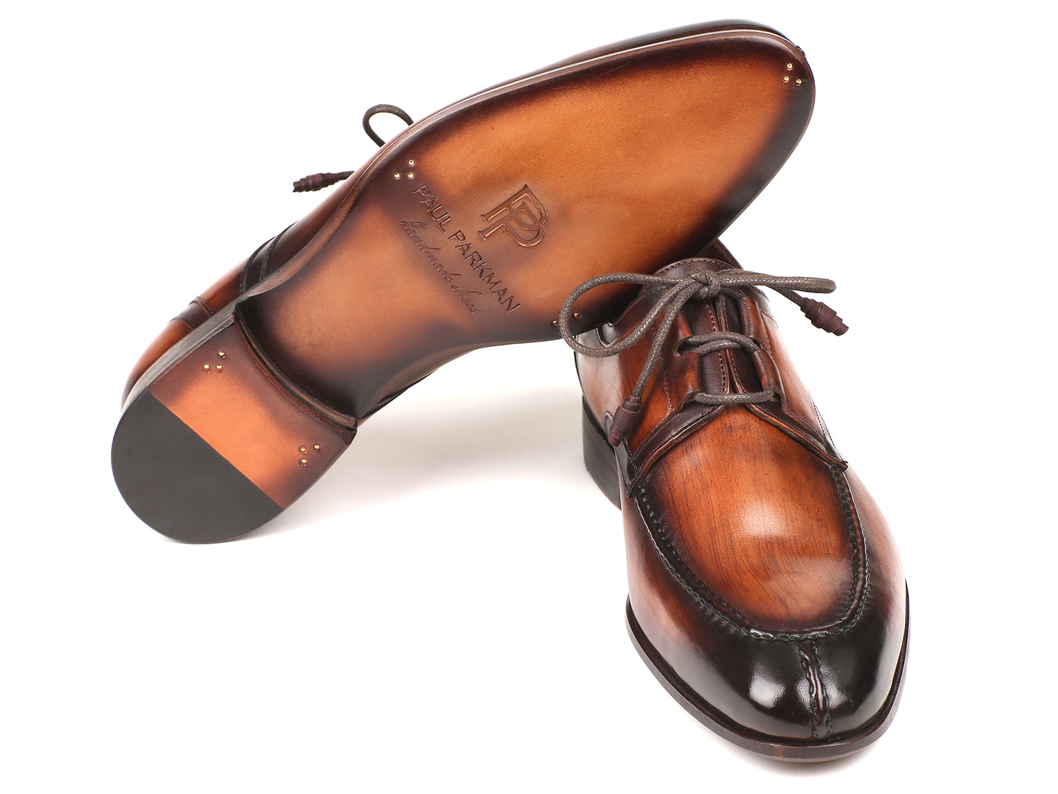 Paul Parkman Ghillie Lacing Brown Burnished Dress Shoes (ID#GU567BRW) EU 42 - US 9 / 9.5 Paul Parkman Ghillie Lacing Brown Burnished Dress Shoes (ID#GU567BRW) EU 42 - US 9 / 9.5