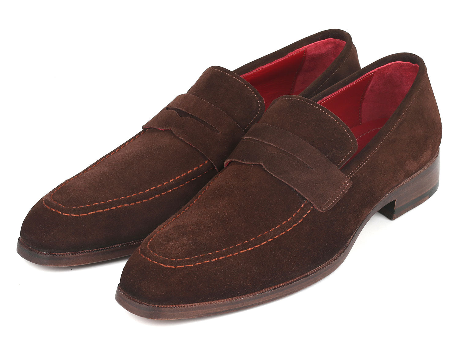 Men's tobacco brown suede leather Penny Loafers
