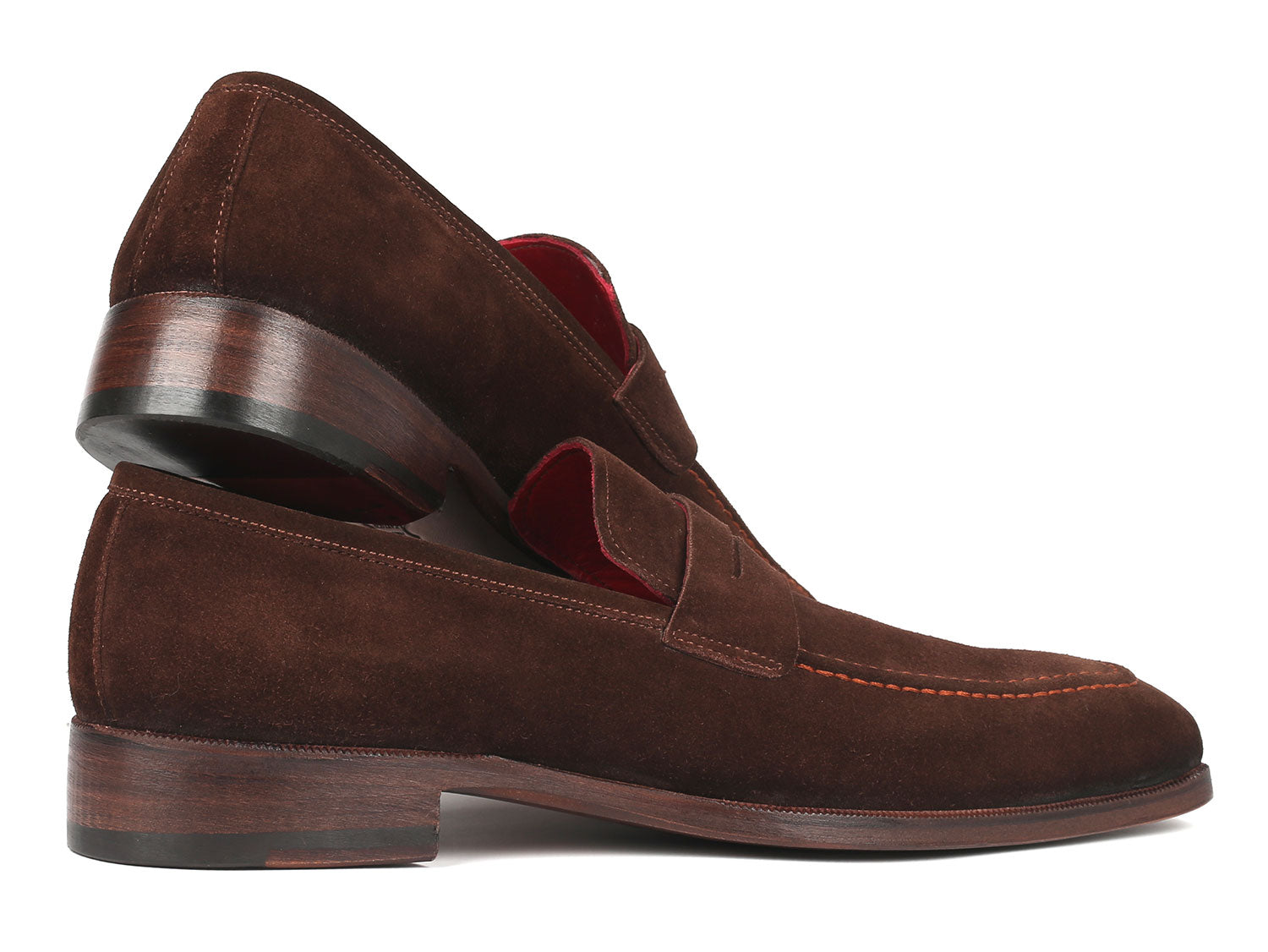 Men's tobacco brown suede leather Penny Loafers