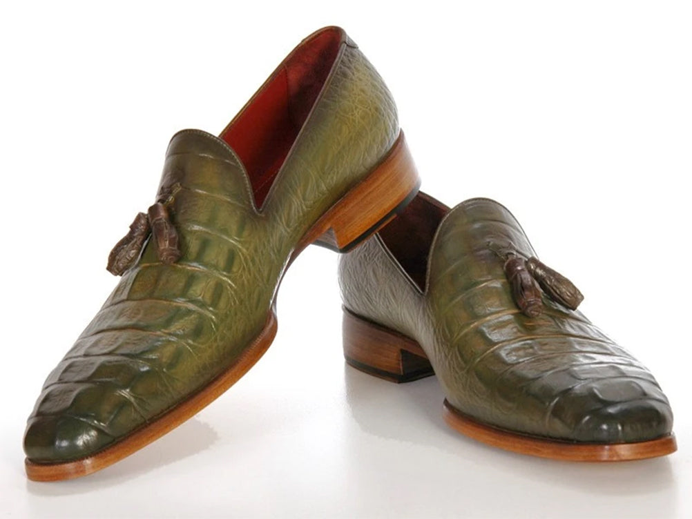 Paul Parkman Light Brown Crocodile Embossed Derby Shoes EU 47 - US 13