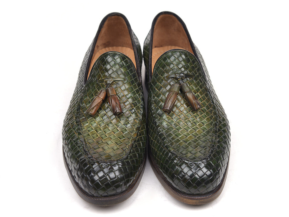 Paul Parkman Woven Leather Tassel Loafers Green (ID#WVN44-GRN) – PAUL ...